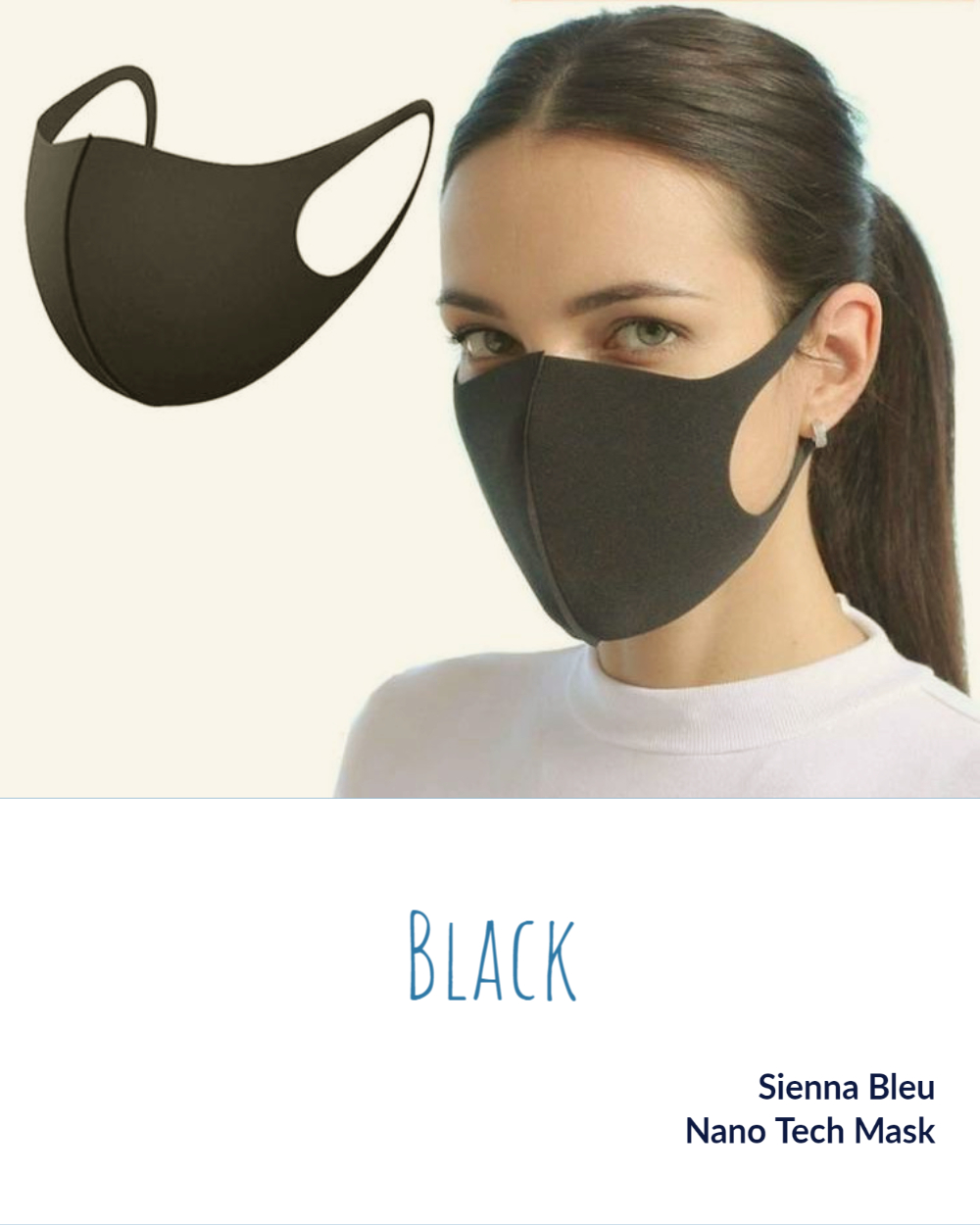 Nano Tech Mask Black 100 Quantity 100 Sienna Bleu Lingerie 8573